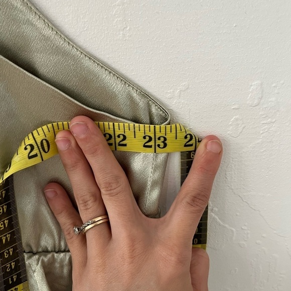 Elegant Satin Ruffle Dress in Mint Green - Picture 5 of 9